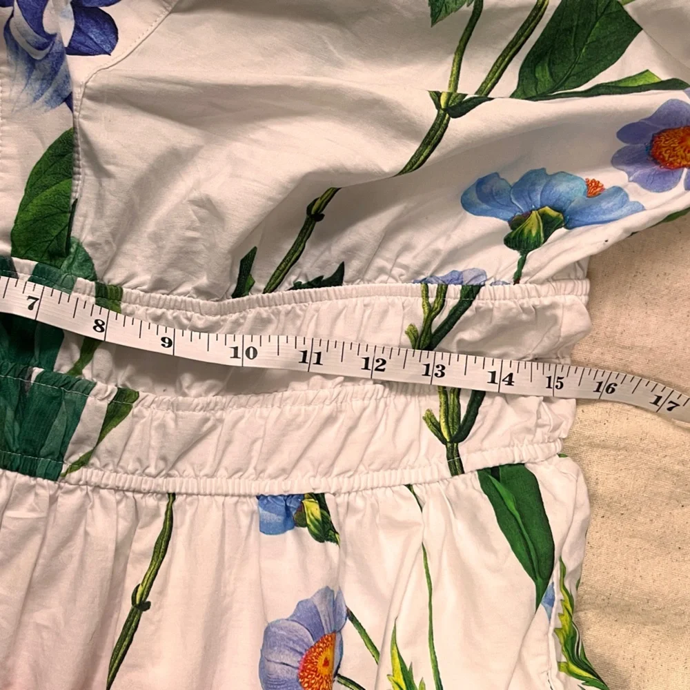 Maeve by Anthropologie Somerset Maxi Floral Dress White Cotton Lined Size M - Picture 14 of 16